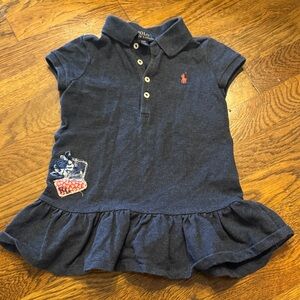 Polo by Ralph Lauren Kids Navy Blue Polo with Ruffle Hem size 2t embroidered
